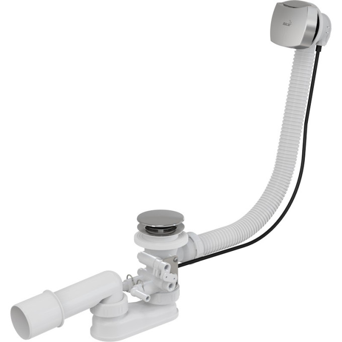 Сифон ALCAPLAST A566-112122-57 для гидромассажных ванн, хром, длина 57 см